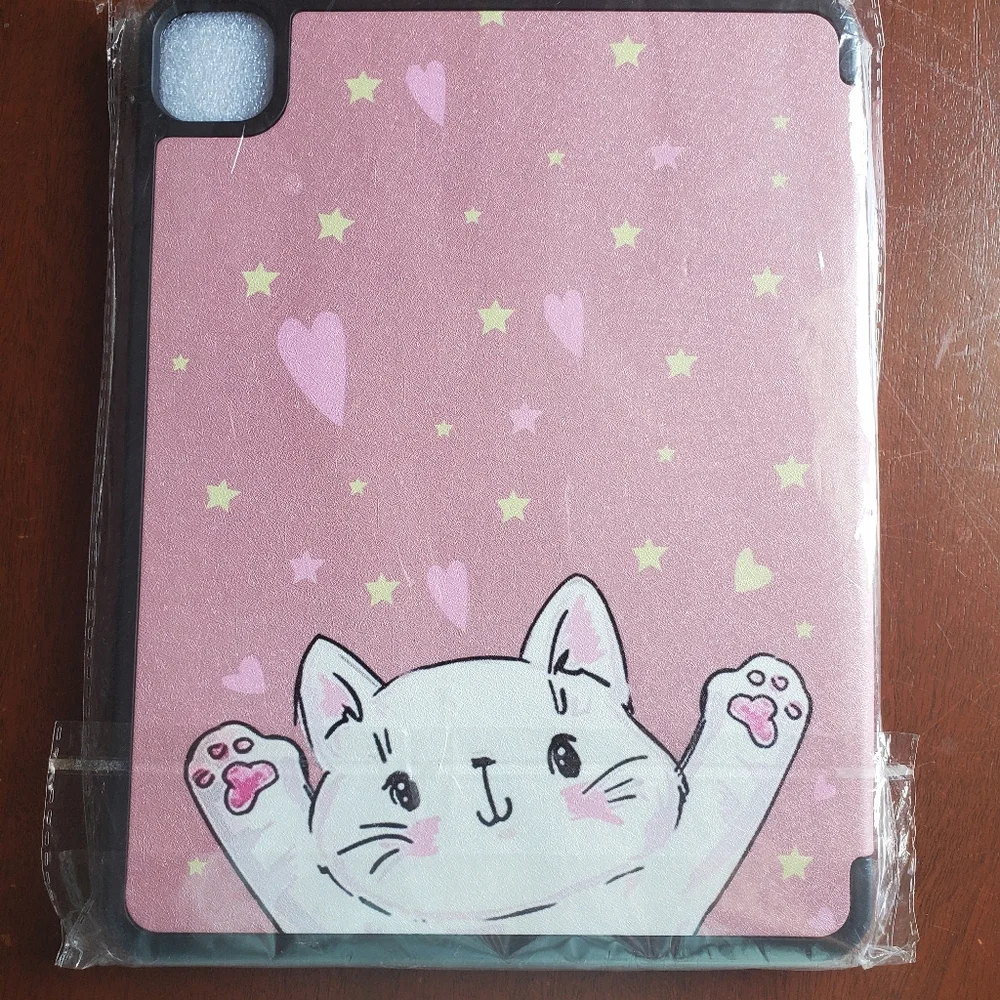 Nwt Super cute Ipod Pro 11 inch Pink Kitty Cat Hearts and Stars Case